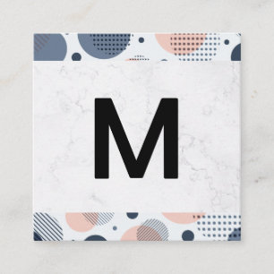 Large Modern Monogram Geometric Background Square Business Card