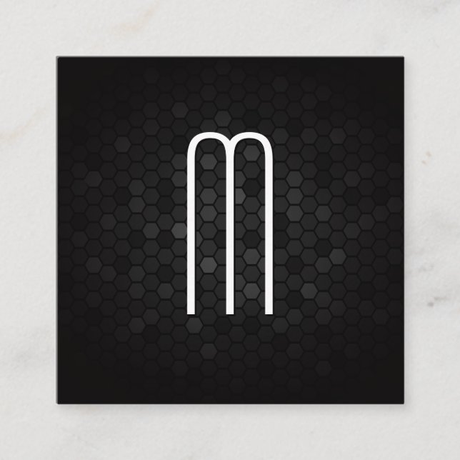 Large Modern Monogram | Geometric Background Square Business Card (Front)