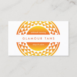 LARGE MODERN ORANGE SUN LOGO BUSINESS CARD