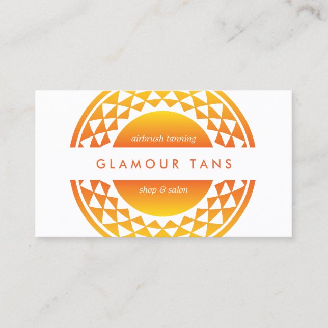 LARGE MODERN ORANGE SUN LOGO BUSINESS CARD (Front)