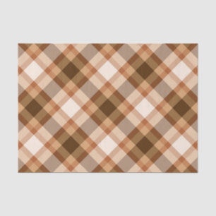 Large Modern Plaid, Brown, Beige, Copper, and Tan Tissue Paper