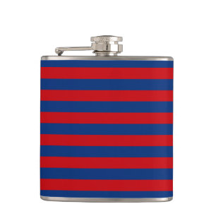 Large Modern Vibrant Horizontal Stripes Decor Hip Flask