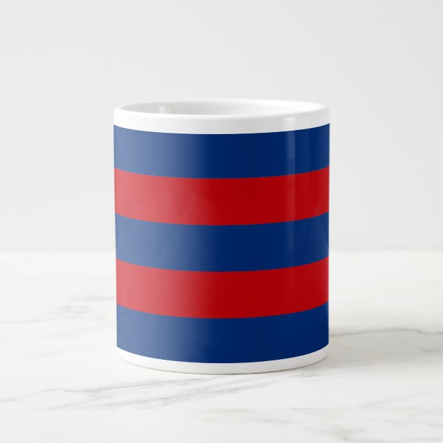 Large Modern Vibrant Horizontal Stripes Decor Large Coffee Mug (Front)