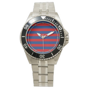 Large Modern Vibrant Horizontal Stripes Decor Watch