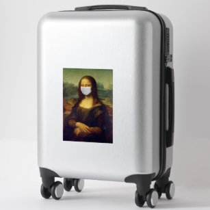 LARGE MONALISA WITH MASK DECAL STICKER