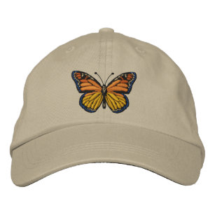 Large Monarch Butterfly Embroidery Embroidered Hat