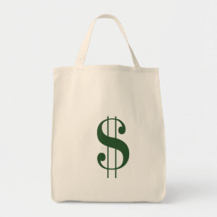 (Large $ Money Bag) Grocery Tote Bag
