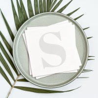 Large Monogram Any Initial Neutral Light Grey