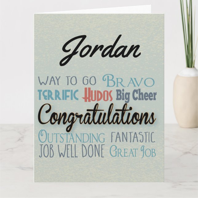 Large Monogram Congratulations Greeting Card (Front)