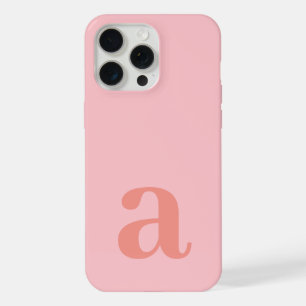 Large Monogram Letter Pink Minimalist iPhone 15 Pro Max Case