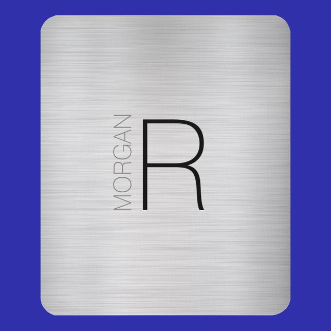 Large Monogram Name Black Gray Brushed Silver, Vs4 Mouse Mat (Creator Uploaded)