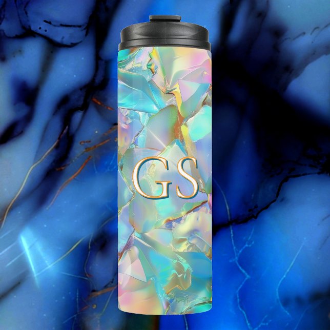 Large Monogram or Name on Opal Thermal Tumbler (Creator Uploaded)