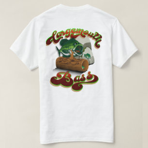Large Mouth Bass And Perch Customise NAME Fishing T-Shirt