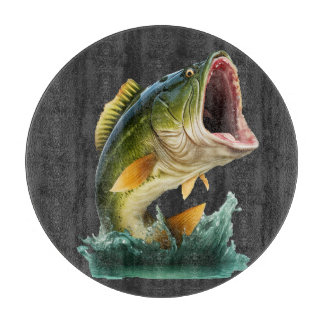 Large Mouth Bass explodes from the water Cutting Board