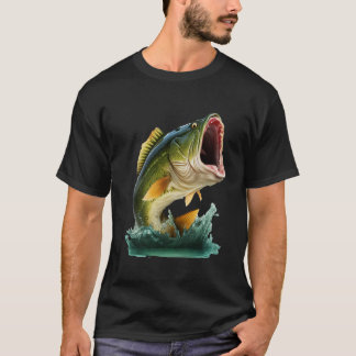 Large Mouth Bass explodes from the water T-Shirt