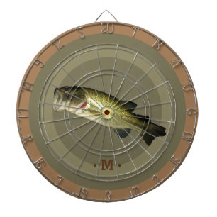 Large Mouth Bass Fish Sport Hobby Monogram Mens Dartboard
