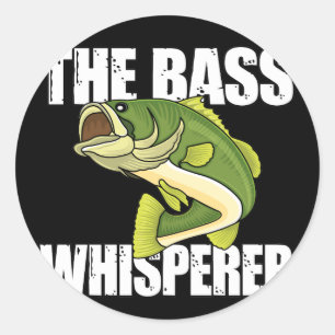 Large Mouth Bass Fishing Bass Whisperer Classic Round Sticker
