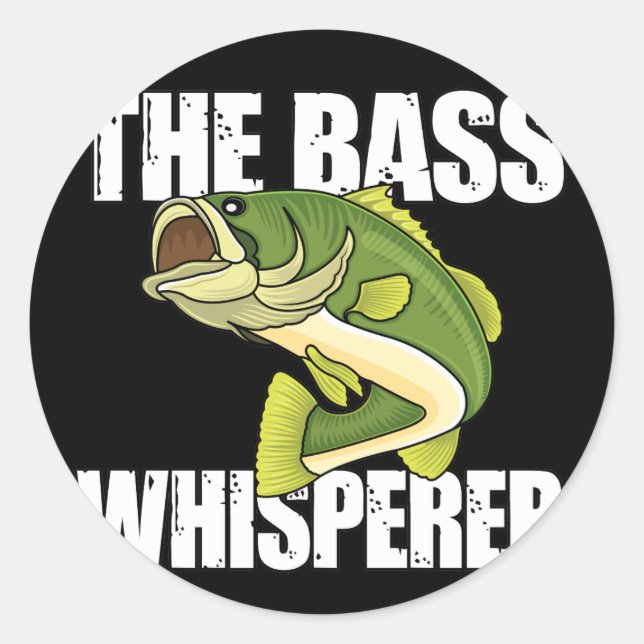 Large Mouth Bass Fishing Bass Whisperer Classic Round Sticker (Front)