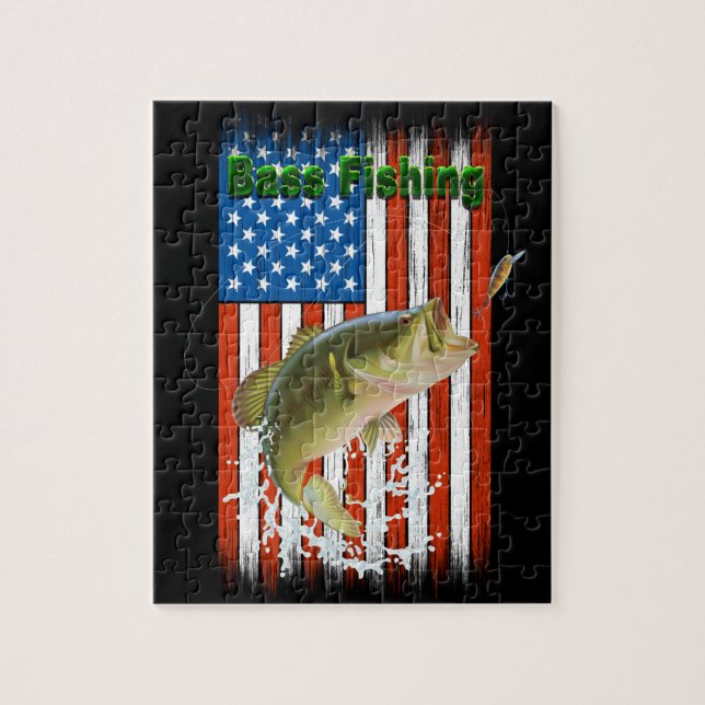 Large Mouth Bass Fishing USA Jigsaw Puzzle (Vertical)