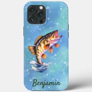 Large Mouth Bass Jumping Out Of The Water iPhone 13 Pro Max Case