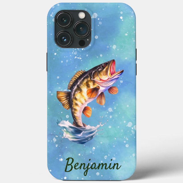 Large Mouth Bass Jumping Out Of The Water Case-Mate iPhone Case (Back)