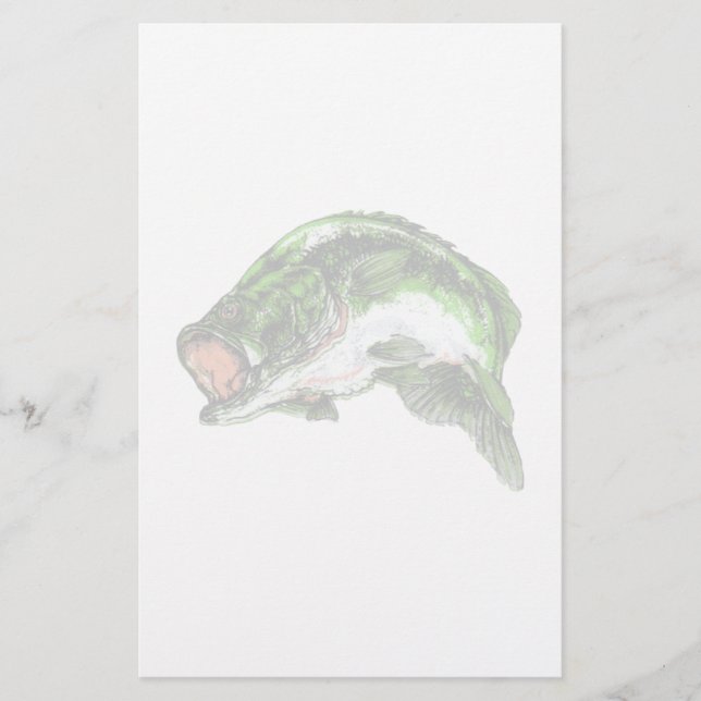 Large mouth Bass Stationery (Front)