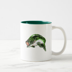 Large mouth Bass Two-Tone Coffee Mug
