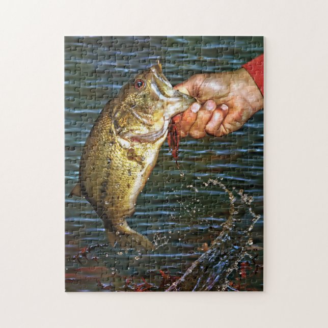 Large Mouth Bass Vintage Antique Photography Jigsaw Puzzle (Vertical)