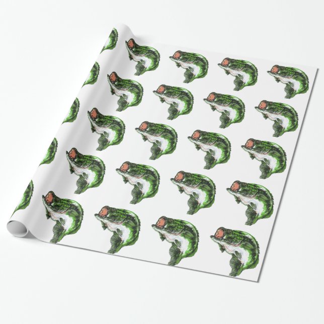 Large mouth Bass Wrapping Paper (Unrolled)