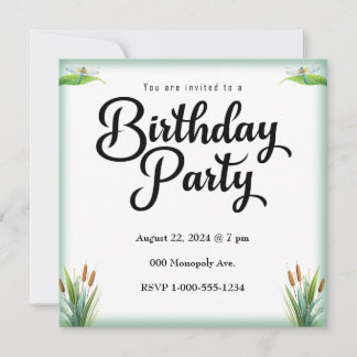 Large Mouth Black Bass Sport Fishing Invitation