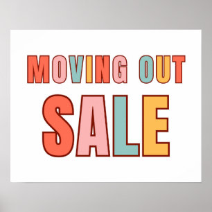 Large Moving Out Sale Sign, Retail Store Sale Poster
