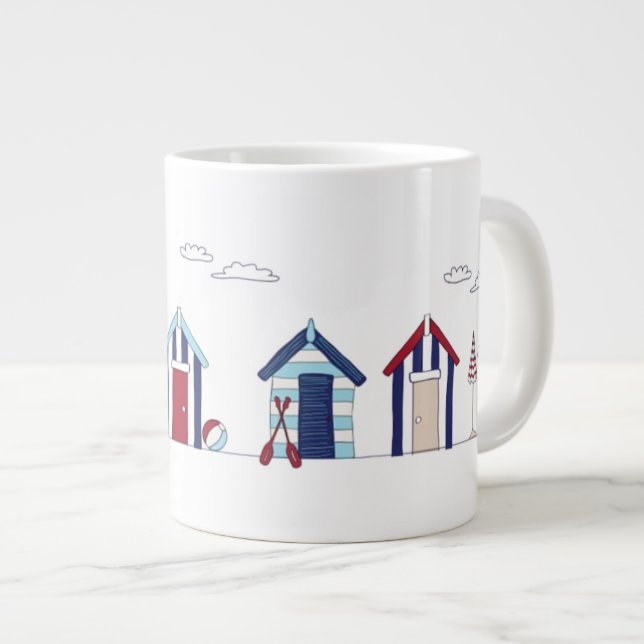 Large Mug - Beach Huts (Front Right)