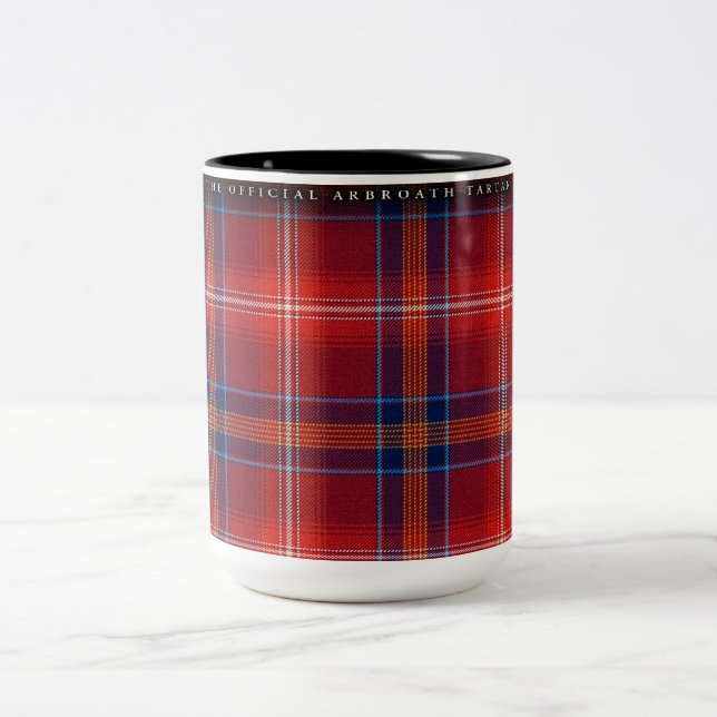 Large Mug - Red Lichtie Tartan - Customizable - (Center)