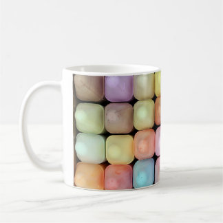 Large multi-coloured chalk pattern on mug