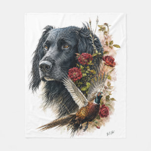 Large Munsterlander with pheasant Fleece Blanket