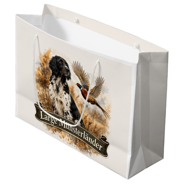 Large Münsterländer with  Pheasant Gift Bag (Front Angled)
