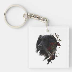 Large Munsterlander with pheasant Key Ring