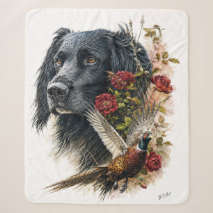 Large Munsterlander with pheasant Sherpa Blanket