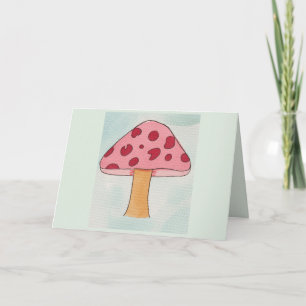 Large Mushroom Watercolor Blank Greeting Card