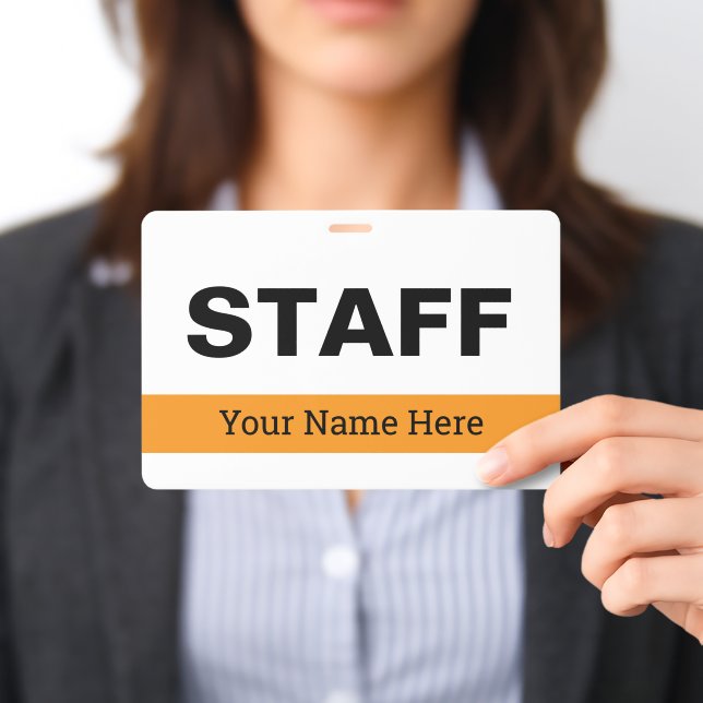 Large name badges for authorised staff members ID badge (Presented)