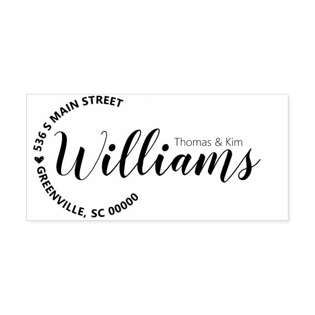 Large Name Circular Address Custom Rubber Stamp (Imprint)