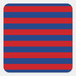 Large Nautical Theme Horizontal Stripes Square Sticker