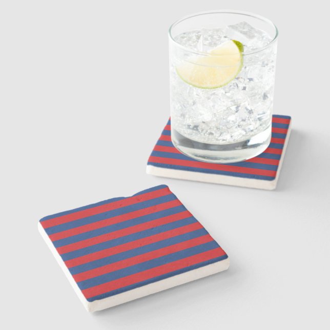 Large Nautical Theme Horizontal Stripes Stone Coaster (Side)