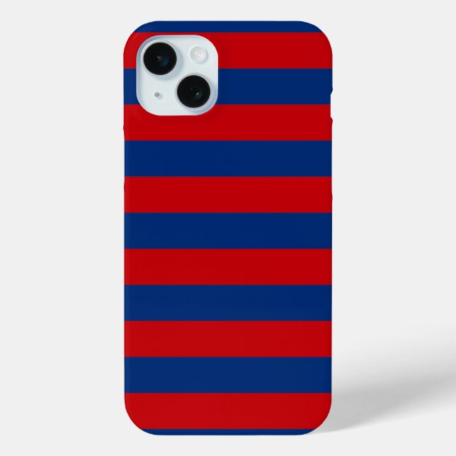 Large Nautical Theme Horizontal Stripes Style Case-Mate iPhone Case (Back)