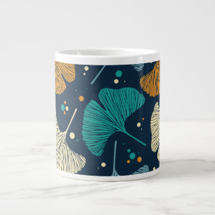 Large Navy Leaf Mug