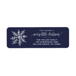 Large Navy Snowflake Christmas