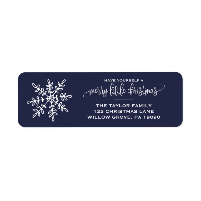 Large Navy Snowflake Christmas (Front)
