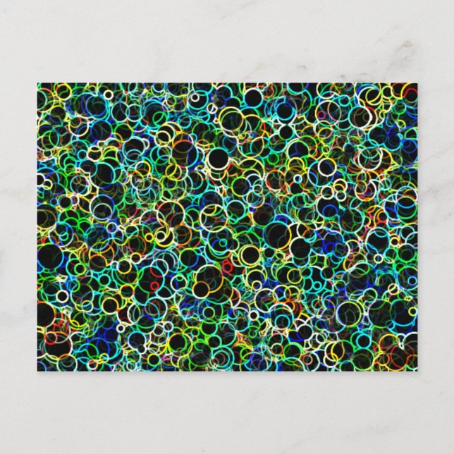 Large Neon Circles Postcard (Front)
