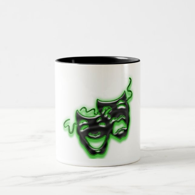 Large Neon Green Masks Mug (Center)