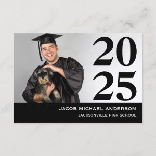 Large Numbers Black  - 3x5 Graduation Announcement